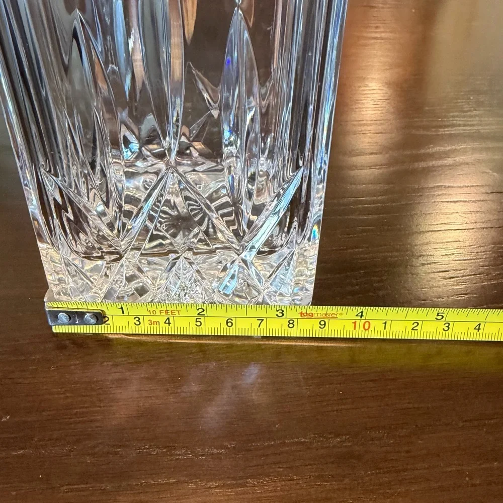 Vintage Crystal Glass Decanter with Faceted Stopper - Clear